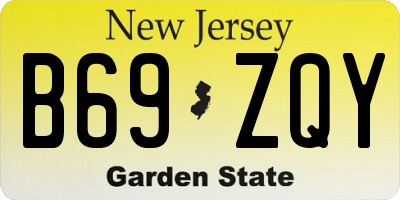 NJ license plate B69ZQY