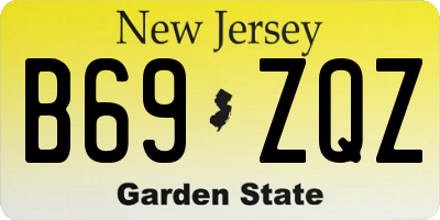 NJ license plate B69ZQZ