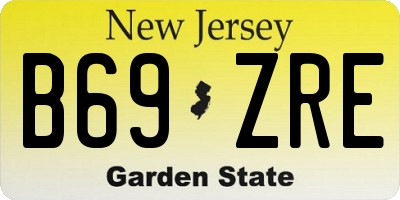 NJ license plate B69ZRE