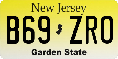 NJ license plate B69ZRO