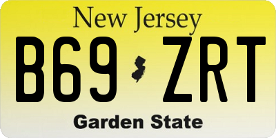 NJ license plate B69ZRT