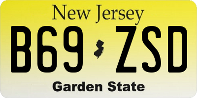 NJ license plate B69ZSD