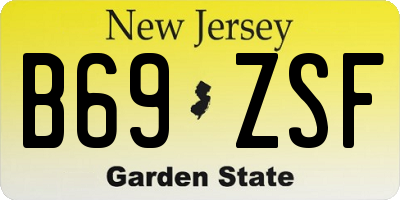 NJ license plate B69ZSF