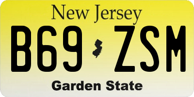 NJ license plate B69ZSM