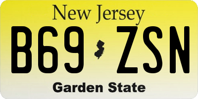NJ license plate B69ZSN