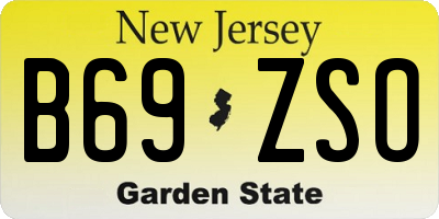 NJ license plate B69ZSO