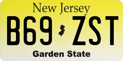 NJ license plate B69ZST