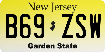 NJ license plate B69ZSW