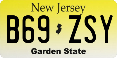 NJ license plate B69ZSY