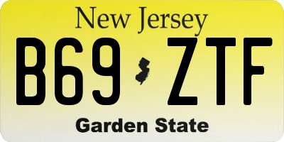 NJ license plate B69ZTF
