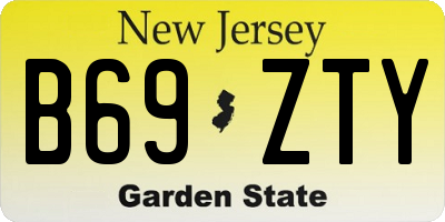 NJ license plate B69ZTY