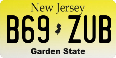 NJ license plate B69ZUB