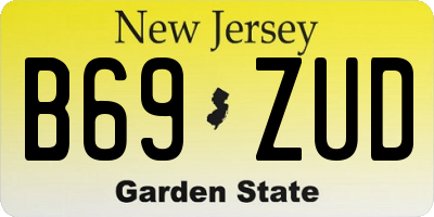 NJ license plate B69ZUD