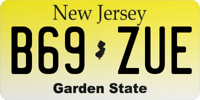 NJ license plate B69ZUE