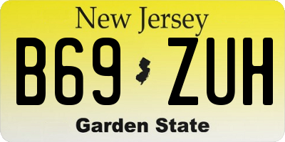 NJ license plate B69ZUH