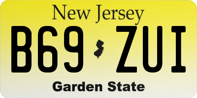 NJ license plate B69ZUI