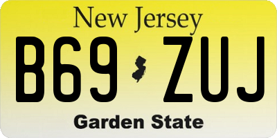 NJ license plate B69ZUJ
