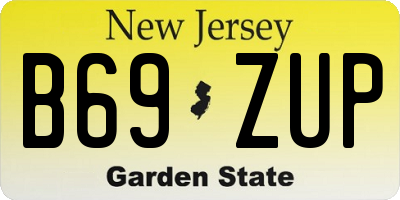 NJ license plate B69ZUP
