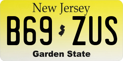 NJ license plate B69ZUS
