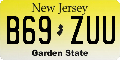 NJ license plate B69ZUU