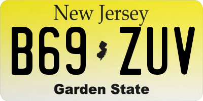 NJ license plate B69ZUV