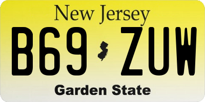 NJ license plate B69ZUW