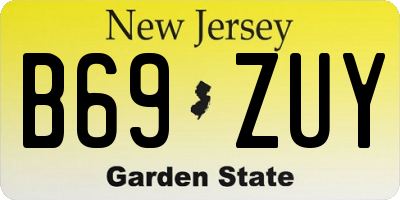 NJ license plate B69ZUY