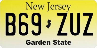 NJ license plate B69ZUZ