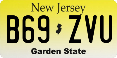 NJ license plate B69ZVU