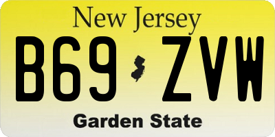 NJ license plate B69ZVW