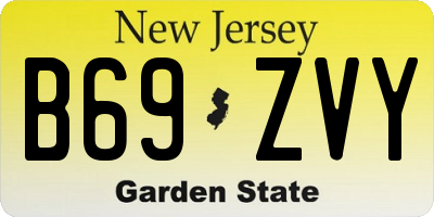NJ license plate B69ZVY