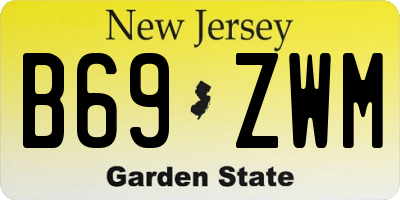 NJ license plate B69ZWM