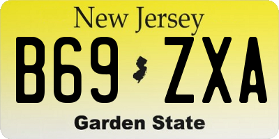 NJ license plate B69ZXA
