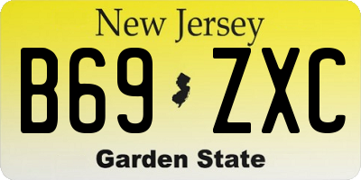 NJ license plate B69ZXC