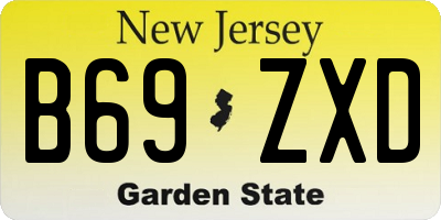 NJ license plate B69ZXD
