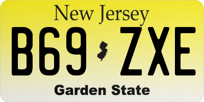 NJ license plate B69ZXE