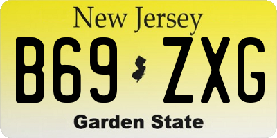 NJ license plate B69ZXG