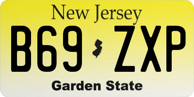 NJ license plate B69ZXP