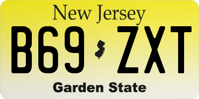 NJ license plate B69ZXT