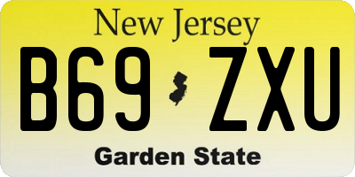 NJ license plate B69ZXU