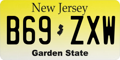 NJ license plate B69ZXW