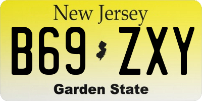 NJ license plate B69ZXY