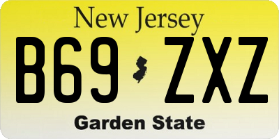 NJ license plate B69ZXZ