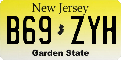 NJ license plate B69ZYH