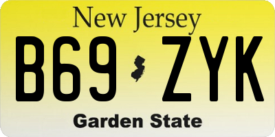 NJ license plate B69ZYK