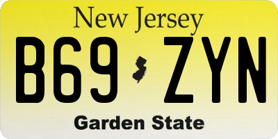 NJ license plate B69ZYN