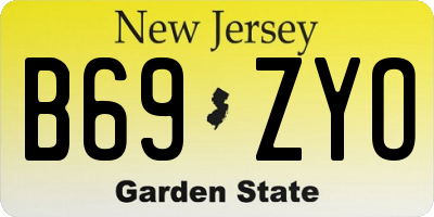 NJ license plate B69ZYO