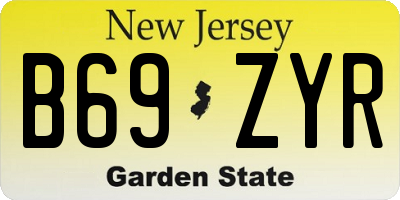 NJ license plate B69ZYR