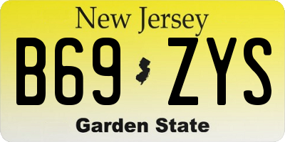 NJ license plate B69ZYS