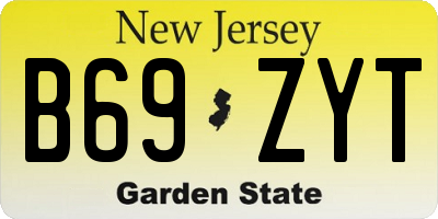 NJ license plate B69ZYT